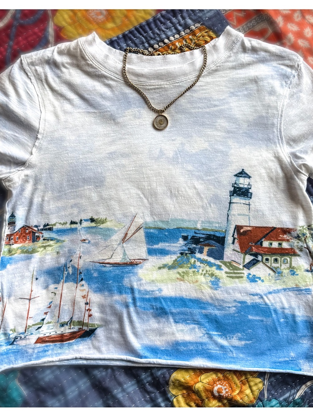 Maeve White Scenic Lighthouse Graphic Tee - Picture 8 of 8